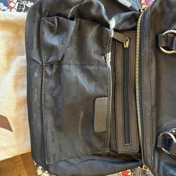 Michael Kors Studded Tumbled Black Leather Silver Twist Shoulder Bag, Dusty, EUC - Picture 12 of 15